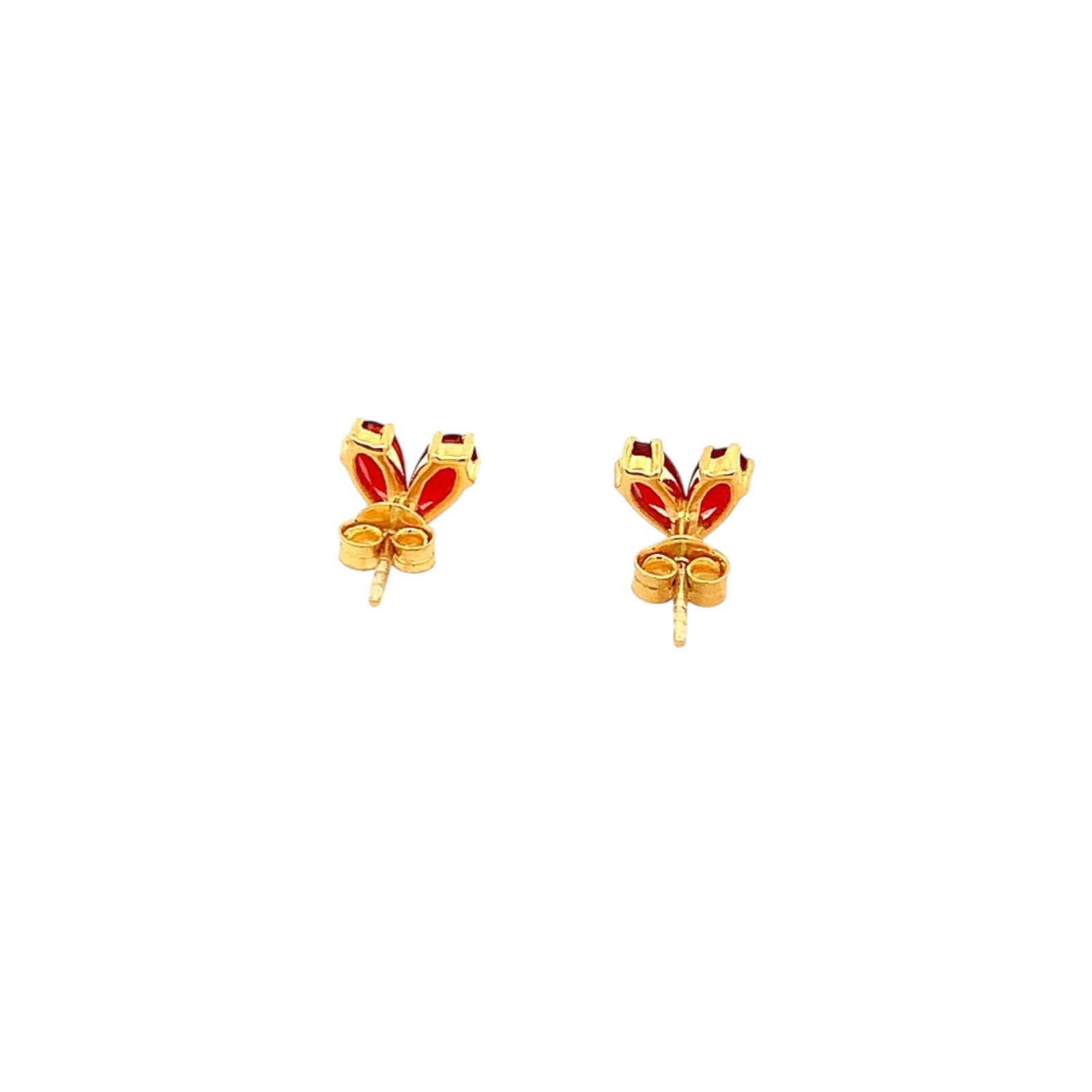 Scarlet Heart Stud Earrings (Pure Silver) - Gold